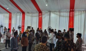 Menteri Airlangga Hartarto dan Sri Mulyani Uji Coba BTPKLW Rp1.2 Juta di Polrestabes Medan