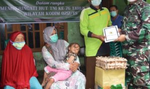Baksos Kodim 0212/TS, Dandim Kunjungi Anak Pengidap Tumor Hidung
