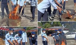 Komitmen Zero Halinar, Lapas Kelas IIB Psp Gelar Pemusnahan Hasil Sitaan