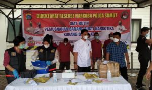 Polda Sumatera Utara Musnahkan Barang Bukti Narkoba
