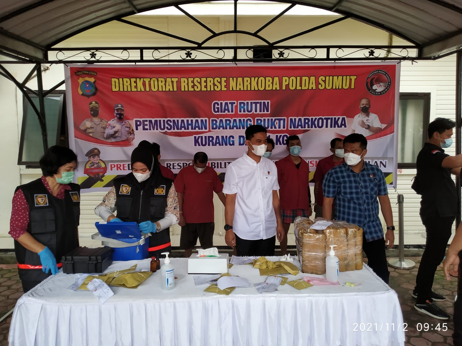 Polda Sumatera Utara Musnahkan Barang Bukti Narkoba