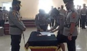 Kapolres Pelabuhan Belawan Pimpin Sertijab Sejumlah Pejabat Utama