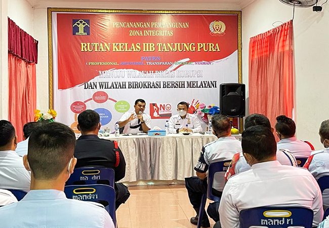 Rutan Kelas IIB Tanjung Pura Kanwil Kemenkumham Sumut Gelar Rapat Pengamanan