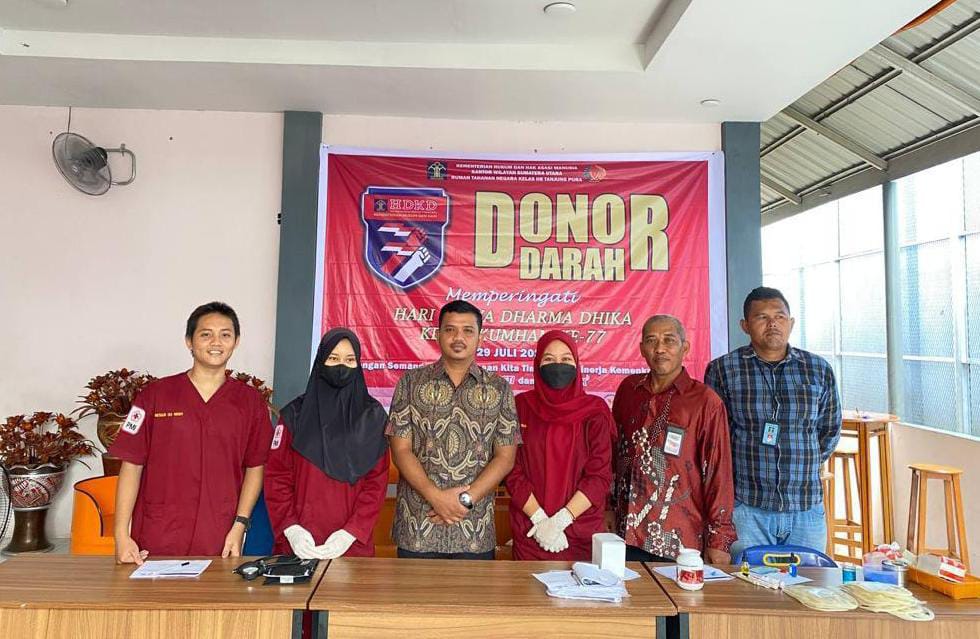 Peringati Hari Dharma Karya Dhika, Rutan Tanjung Pura Gelar Aksi Donor Darah
