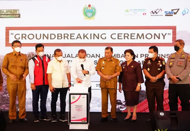 Bupati Karo Hadiri Pembukaan Groundbreaking Jalan dan Jembatan Provinsi Sumut