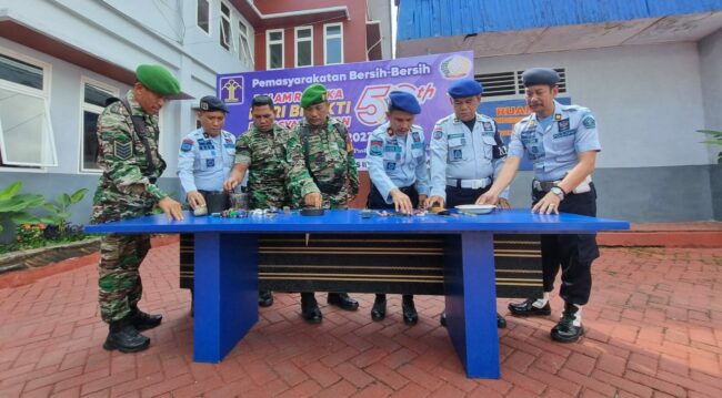 Sambut HBP Ke-59, Lapas Sidempuan Bersama TNI Gelar Razia Gabungan
