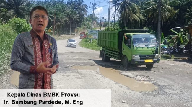 Jalan BY Pas Sidempuan Rusak Mengancam Nyawa, Kadis BMBK Provsu Bungkam