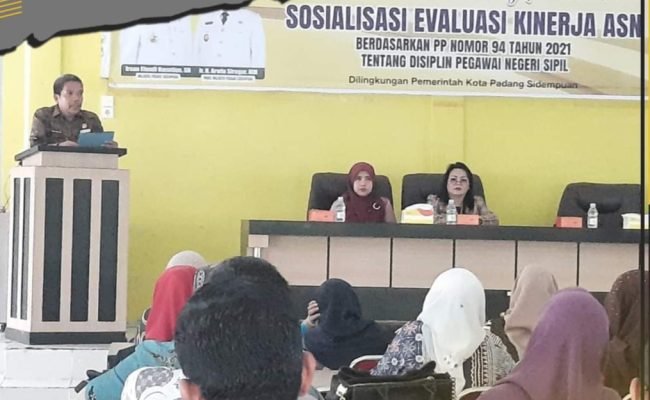 BKPSDM Kota Padang Sidempuan gelar sosialisasi evaluasi kinerja ASN, di aula BKPSDM Kota Padang Sidempuan, Kamis (25/5).