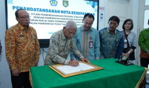 Penandatanganan Nota Kesepakatan Kanwil Ditjen Perbendaharaan Provsu dengan Pemkab Asahan