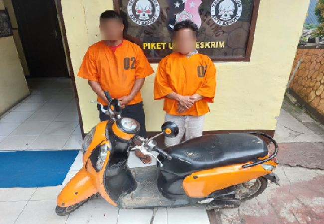 Foto: Pelaku curanmor diamankan di Mako Polres Padangsidimpuan.