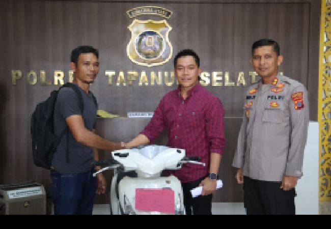 Korban Curanmor Ucapkan Terimakasih Usai Septornya Diberi Kapolres Tapsel