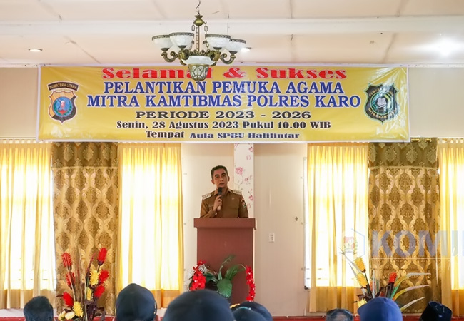 Wakil Bupati Karo Hadiri Pelantikan Pengurus Pemuka Agama Mitra Kamtibmas Polres