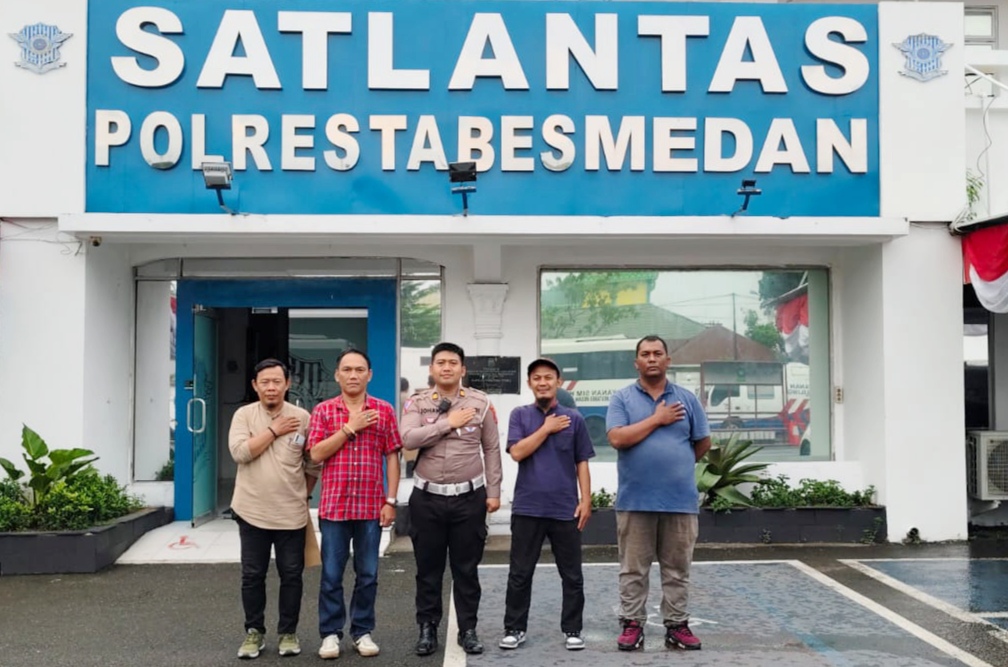 Kolaborasi Satlantas Polrestabes Medan dengan SMSI, Sosialisasikan Tertib Berlalu Lintas