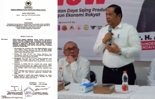 SAH..! DPP Golkar Tetapkan Irsan Efendi dan Ali Muda Maju Di Pilkada 2024