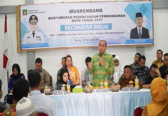 Buka Musrenbang Kecamatan Binjai, Pj. Bupati Langkat : Prioritaskan Pembangunan dan Doakan Pemimpin Terpilih