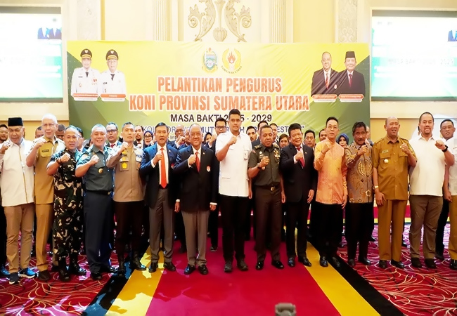 Bupati Langkat Hadiri Pelantikan KONI Sumut 2025–2029, Tegaskan Komitmen Dukung Olahraga Berprestasi