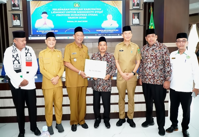 Bupati Langkat Resmi Lepas 14 Kafilah STQH 2025, Tegaskan Peran Mereka Sebagai Duta Qur’ani